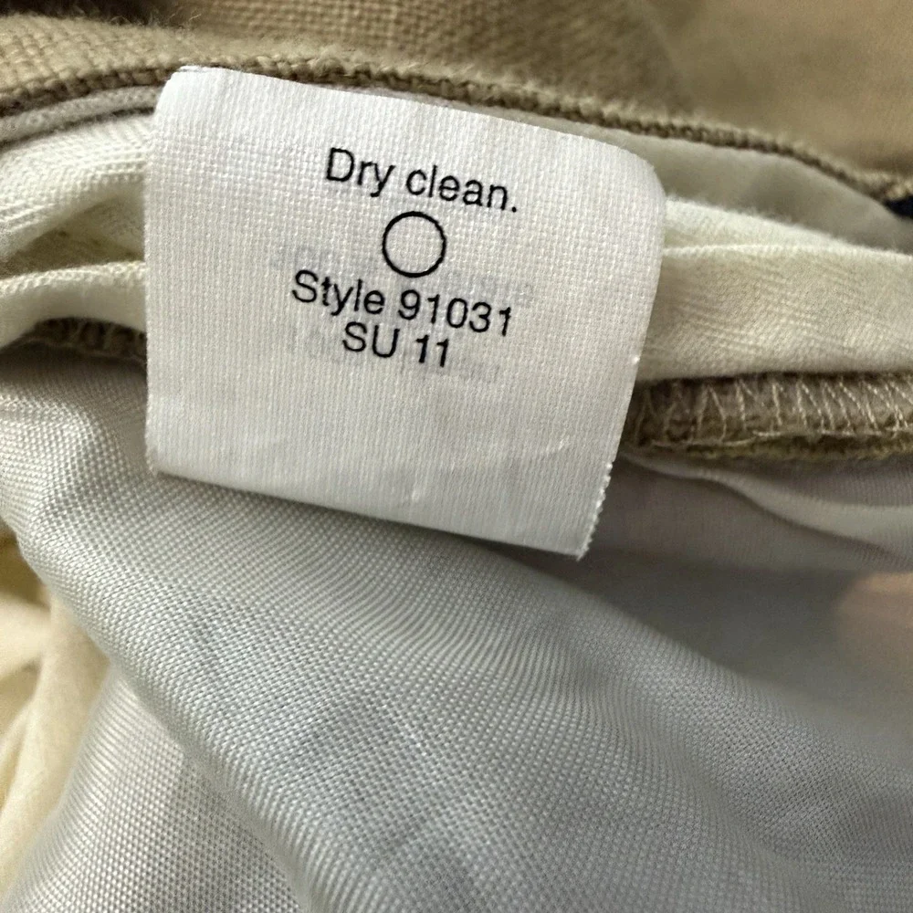 J.Crew Mens Ludlow 100% Linen Pants 32 Tan Khaki Lined Leg Dress Trousers 91031